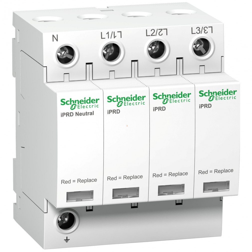 Schneider ACTI9 iPRD limitator de supratensiune, cu cartuș înlocuibil, 20 kA, 3P-N, 350 V (A9L20600)