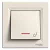 Schneider Electric Asfora – sonerie monopolară încastrată cu cadru și buton, cu indicator luminos, bej