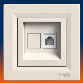   Priză telefonică încastrată Schneider Electric Asfora, mufă de telecomunicații RJ11 bej, EPH4100123