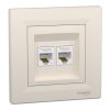 Schneider Electric Asfora - EPH4400123 - Priză 2xRJ45 Cat5e UTP, bej