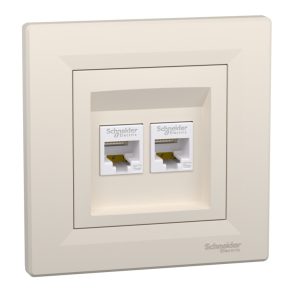   Schneider Electric Asfora - EPH4400123 - Priză 2xRJ45 Cat5e UTP, bej