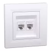 Schneider Asfora 2xRJ45 Cat6 UTP priză, cu ramă albă EPH4800121