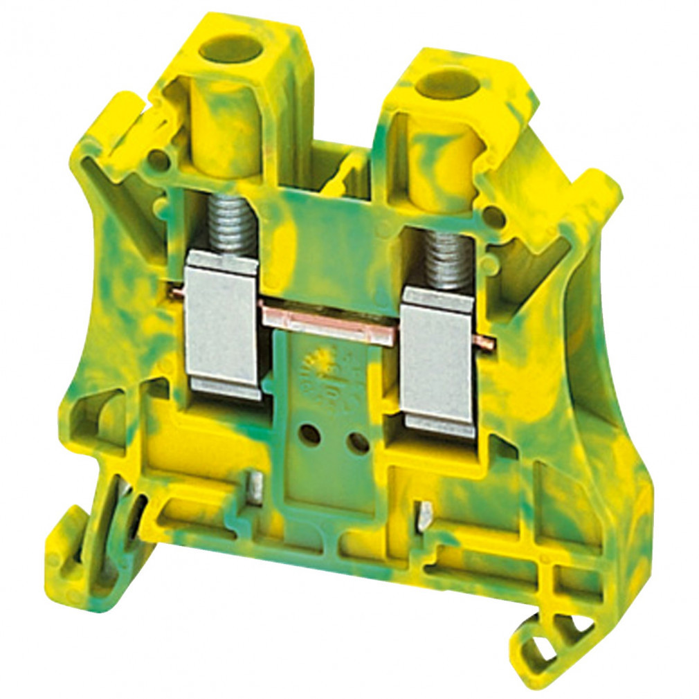 Schneider clemă de împământare cu un singur nivel, cu șurub, conexiune 1x1, 8,2 mm, 6 mm2, verde-galben NSYTRV62PE