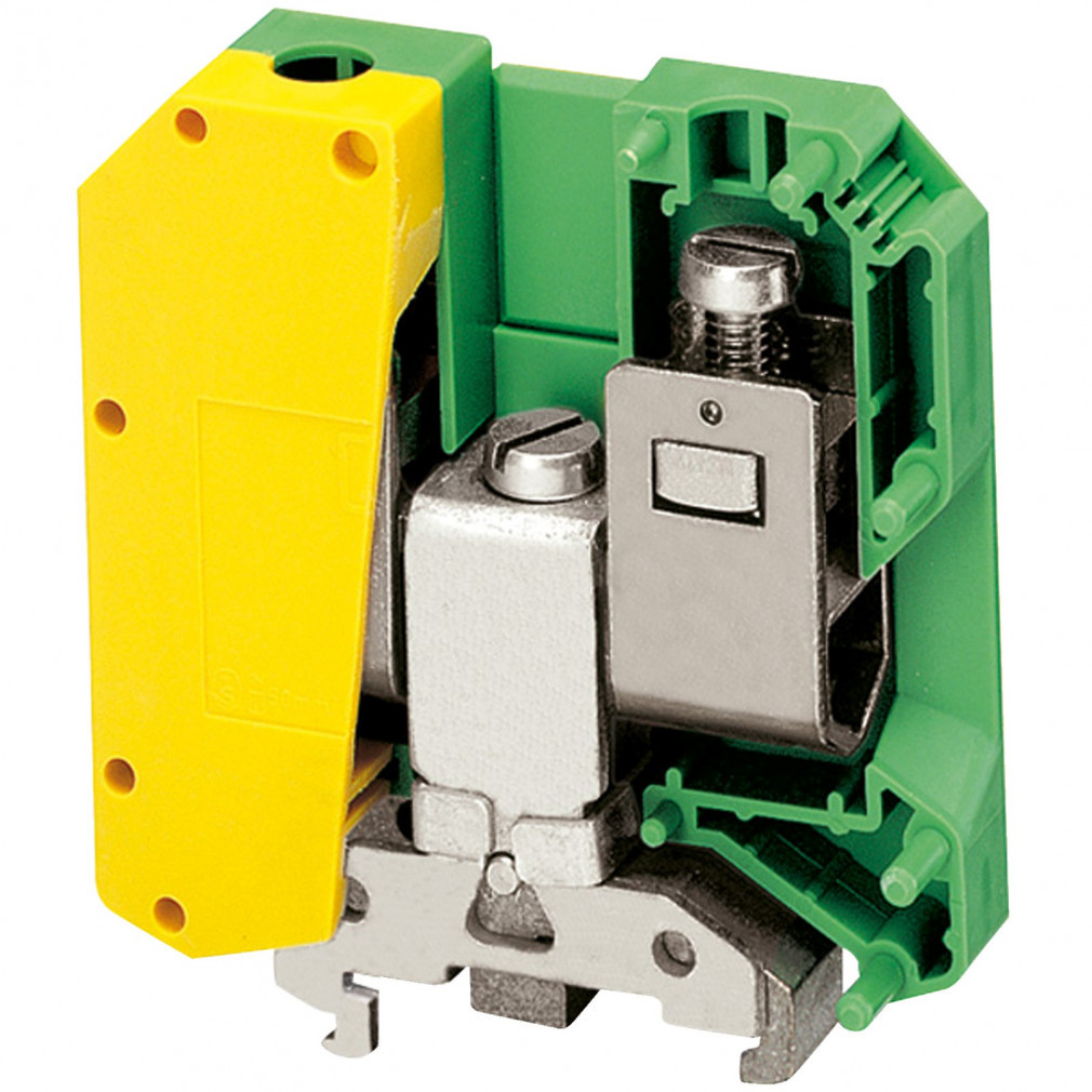 Schneider clemă de împământare cu un singur nivel, cu șurub, conexiune 1x1, 20 mm, 50 mm2, 150 A, verde-galben (NSYTRV502PE)