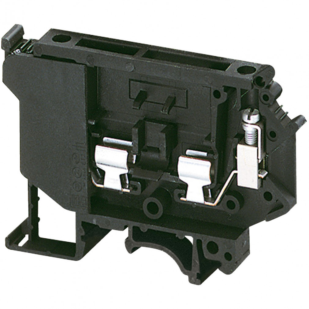 Clemă de siguranță cu șurub Schneider pentru inserție de siguranță G, conexiune 1x1, 8,2 mm, 4 mm2, 6,3 A, negru (NSYTRV42SF5)