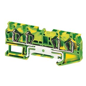   Blocuri terminale Schneider Electric Linergy TR - NSYTRR44PE - Terminal de împământare cu un singur nivel, cu arc, conexiune 2x2, 6,2 mm, 4 mm2, verde-galben
