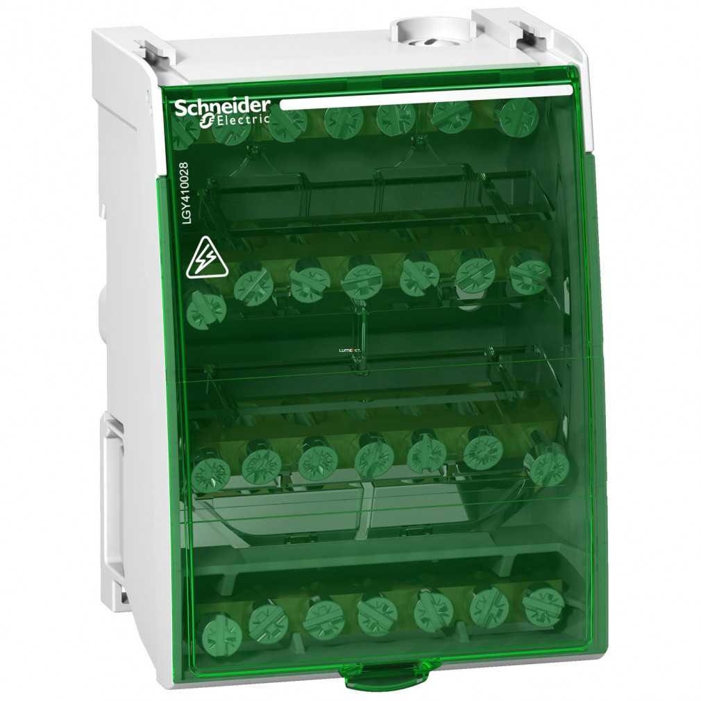 Bloc distribuitor cu cleme cu șurub Schneider Linergy, 100 A, 4P, 28 orificii (LGY410028)