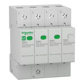   Schneider Electric Easy9 Pro - EZ9L33720 - Dispozitiv de limitare a supratensiunii, T2, 20 kA, 3P-N