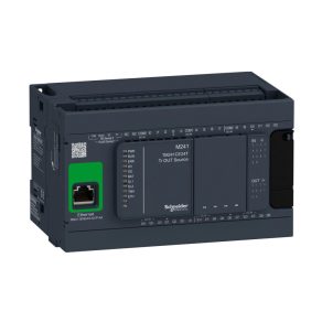   Schneider Electric Modicon M241 - TM241CE24T - controler PLC pentru mașini, 24 I/O, ieșire tranzistor (sursă), RS232/RS485, RS485, Ethernet Modbus TCP/IP, 24 VCC