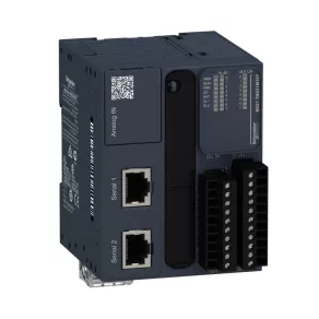   Schneider Electric Modicon M221 - TM221M16T - PLC pentru controlul mașinilor, 16 intrări/ieșiri, ieșire cu tranzistor (sursă), RS232/RS485, RS485, 24 VCC, format carte