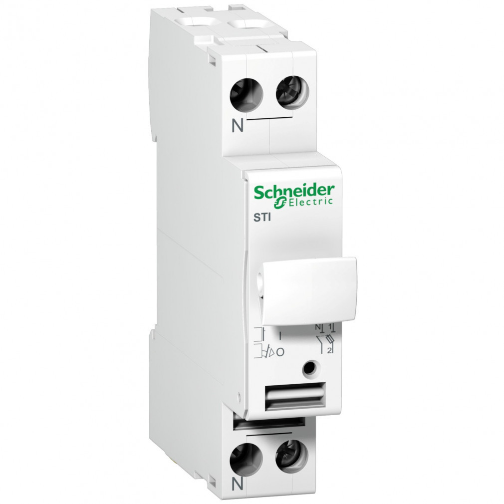 Schneider ACTI9 STI întrerupător cu siguranță termică, 1P-N, 20A, 8,5x31,5 mm A9N15645
