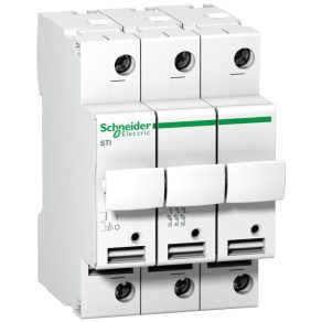   Schneider Electric Acti9 STI - A9N15655 - întrerupător protejat cu siguranță, 3P, 20A, 8,5x31,5 mm