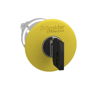   Schneider Electric Harmony XB4 - ZB4BS15 - buton de oprire de urgență galben Ø40 mm Ø22 cu retur cheie 455E