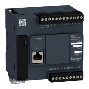   Schneider Electric Modicon M221 - TM221C16R - PLC pentru controlul mașinilor, 16 I/O, ieșire releu, RS232/RS485, 100...230 VAC