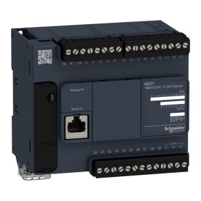   Schneider Electric Modicon M221 - TM221C24T - PLC de control al mașinii, 24 I/O, ieșire tranzistor (sursă), RS232/RS485, 24 VCC