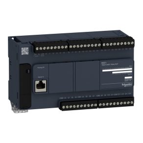   Schneider Electric Modicon M221 - TM221C40R - PLC pentru controlul mașinilor, 40 I/O, ieșire releu, RS232/RS485, 100...230 VAC