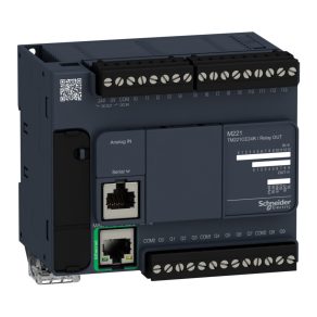   Schneider Electric Modicon M221 - TM221CE24R - PLC pentru controlul mașinilor, 24 I/O, ieșire releu, RS232/RS485, Ethernet Modbus TCP/IP 100...230 VAC