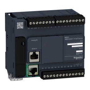   Schneider Electric Modicon M221 - TM221CE24T - PLC pentru controlul mașinilor, 24 I/O, ieșire tranzistor (sursă), RS232/RS485, Ethernet Modbus TCP/IP, 24 VCC