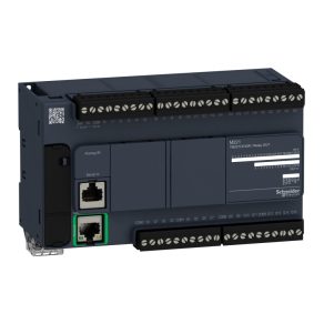   Schneider Electric Modicon M221 - TM221CE40R - PLC pentru controlul mașinilor, 40 I/O, ieșire releu, RS232/RS485, Ethernet Modbus TCP/IP 100...230 VAC
