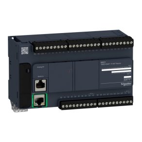   Schneider Electric Modicon M221 - TM221CE40T - PLC pentru controlul mașinilor, 40 I/O, ieșire tranzistor (sursă), RS232/RS485, Ethernet Modbus TCP/IP, 24 VCC