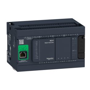   Schneider Electric Modicon M241 - TM241CE24R - PLC pentru controlul mașinilor, 24 I/O, ieșire releu, RS232/RS485, RS485, Ethernet Modbus TCP/IP, 100…230 V c.a.