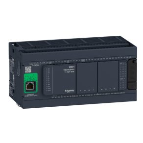   Schneider Electric Modicon M241 - TM241CE40R - PLC pentru controlul mașinilor, 40 I/O, ieșire releu, RS232/RS485, RS485, Ethernet Modbus TCP/IP, 100…230 V c.a.