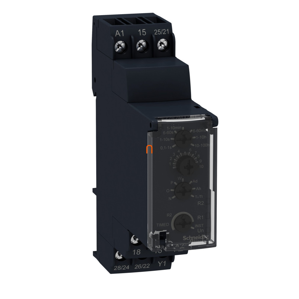 RE22 releu temporizat multifuncțional, 10 funcții, 2CO, 24VDC sau 24…240VAC RE22R2MMU Schneider
