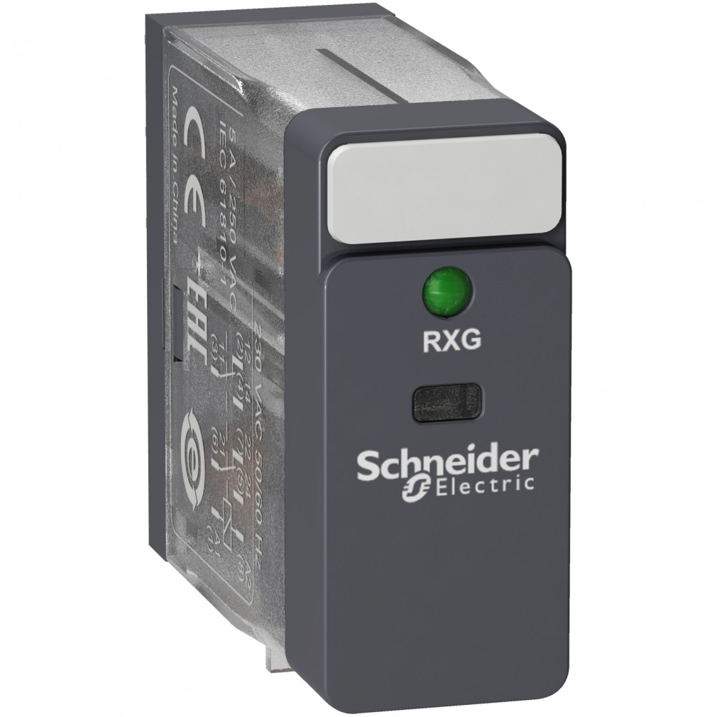 Schneider RXG releu de interfață, 2CO, 5A, 24VAC, LED RXG23B7