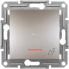 Schneider Electric Asfora comutator cu buton de sonerie unipolar încastrat cu capac, indicator luminos, conexiune cu arc, bronz