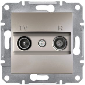   Priză terminală Schneider Electric Asfora pentru TV/R, montată încastrat, cu capac, 1dB, bronz