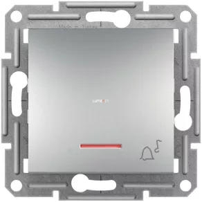   Schneider Electric Asfora sonerie encastrée à un pôle avec couvercle, voyant lumineux, aluminium