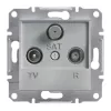 Schneider Electric Asfora - EPH3500161 - Priză TV/R/SAT, capac de protecție, 1 dB, aluminiu