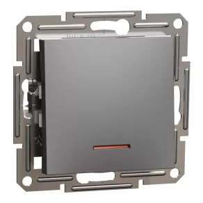   Schneider Electric Asfora - EPH1400171 - Întrerupător unipolar, cu indicator luminos, cu acționare prin arc, antracit