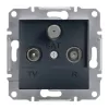 Schneider Electric Asfora - EPH3500171 - Priză TV/R/SAT, capac de protecție, 1 dB, antracit