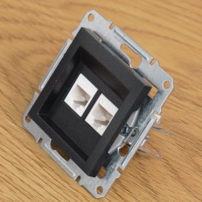   Schneider Electric Asfora - EPH4400171 - Priză 2xRJ45 Cat5e UTP, antracit