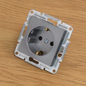   Schneider Electric Asfora - EPH2900162 - Priză 2P+F, cu șurub, din oțel