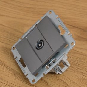   Priză Schneider Electric Asfora pentru televizor, montată încastrat, cu capac, 8dB, oțel