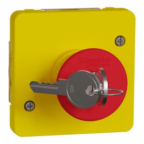   Schneider Electric Mureva Styl - MUR35052 - Oprire de urgență cu cheie, roșu/galben