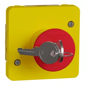   Schneider Electric Mureva Styl - MUR35052 - Buton de oprire de urgență cu cheie, roșu/galben