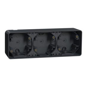   Schneider Electric Mureva Styl - MUR37713 - Cutie triplă pentru montare încastrată, orizontală, gri antracit