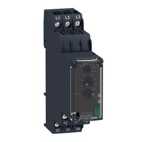   Relée de control Schneider Electric Harmony - RM22TA33 - releu trifazic de monitorizare a fazelor, cu temporizator de oprire, 2CO, 8 A, 380…480 V c.a.