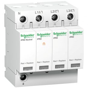   Schneider Electric Acti9 iPRD - A9L20601 - descărcător de supratensiune cu inserție înlocuibilă, semnalizare la distanță, 20 kA, 3P-N, 350 V