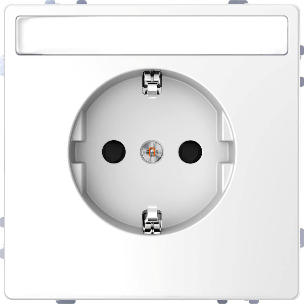 Merten 2P+F priză (GYV) cu grilaj de siguranță, inscripționabilă, cu conectare cu arc, 16 A, D-Life, alb lotus MTN2302-6035 Schneider