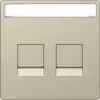 Schneider Electric Merten System Design - MTN4564-6033 - Panou frontal, pentru 2 prize modulare RJ45, personalizabil, System-D, culoare nisipiu