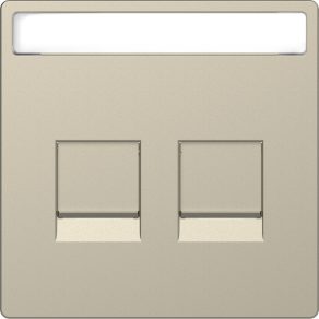   Schneider Electric Merten System Design - MTN4564-6033 - Placă de acoperire, 2xRJ45 pentru inserții modulare, poate fi etichetată, System-D, Sahara