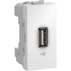   Schneider Unica USB 2.0 conector, fără cadru de fixare, 1 modul, alb