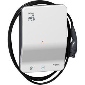   Stație de încărcare pentru mașini electrice Schneider EVLink Smart Wallbox 22 KW cu cablu T2 RFID EVB1A22PCRI
