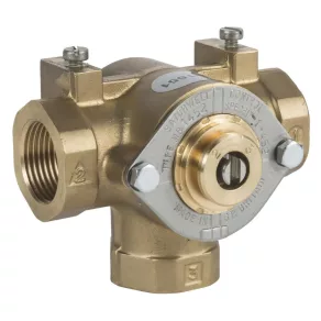   Schneider Electric Robinete și actuatoare pentru încălzire – MB1402 – Robinet rotativ cu trei căi ½" BSP, KV 1,8, robinet de amestec/distribuție