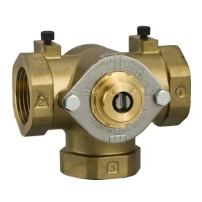   Schneider Electric Valve și actuatoare – MB1502 – Robinet rotativ cu trei căi 1" BSP, KV 8,0, robinet de amestec/distribuție
