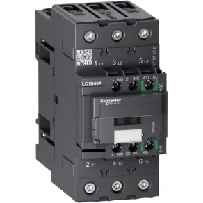   Schneider Electric TeSys D - LC1D40ABBE - Contactor D GREEN - 3P 440 V 40 A 24 Vcc